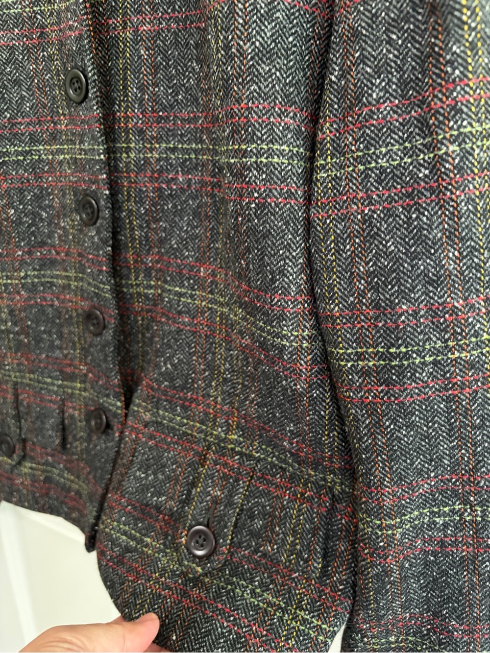 Excellent condition vintage Liz Claiborne Gray Plaid Wool Jacket & Skirt size 12 - Picture 4 of 16